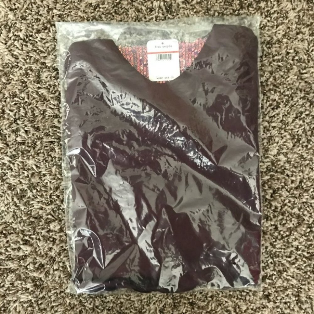 NWT Free People Purple Sequin Blouse Top - Picture 4 of 9
